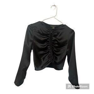 Revolve House of Harlow 1960 black satin keyhole blouse